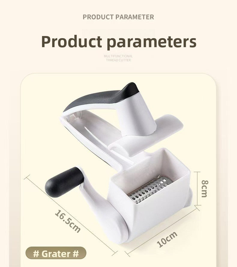 Multi-Blade Hand-Cranked Cheese Grater