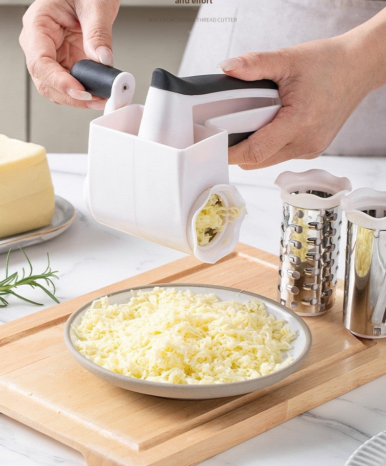 Multi-Blade Hand-Cranked Cheese Grater
